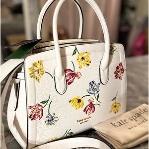 Kate Spade Knott Tulip Toss Medium Satchel, FREE TOTE, xtra strap, dustbag
